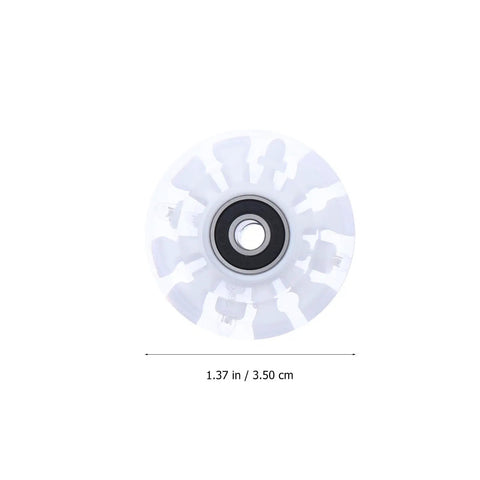 Light Up Roller Skate Wheel Set for Outdoor Indoor Inline Skates and Quad Skates Replacement PU Wheel with LED, size 3.50 cm