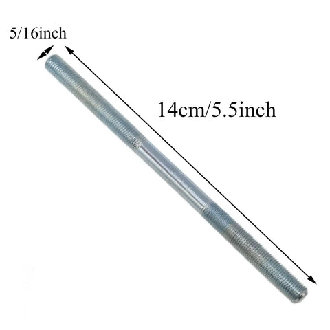 Lightweight 140mm Front Hub Axle Kit for Multi Speed Bikes Five Sixteenths Inch, steel rod with measurements shown