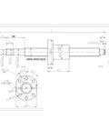 Rock Solid Linear Rail Kit With Four Block Carriages And SFU1605 Ballscrew In 400 700 Or 1000mm Lengths, BKBF12 End Supports, Nut Housing And Coupling For CNC And DIY Precision Motion. Technical drawing of BK12/BF12 SFU1605 ballscrew end support dimensions