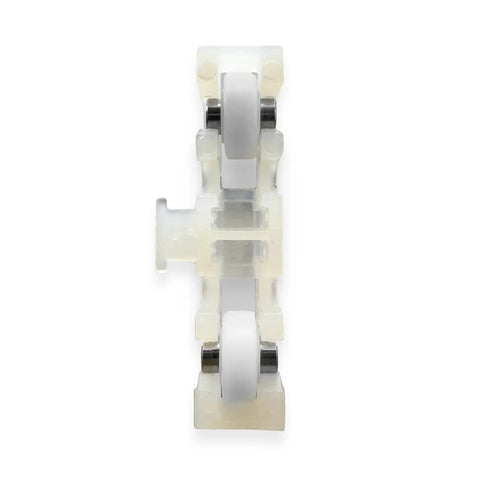 Heavy Duty Adjustable Window Roller Replacement With Slick Nylon Wheels For Vinyl Windows Lowkey Smooth Operation Easy Install Fixes Sticky Sash Top Shelf, side view of nylon wheels.