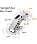Concealed Kitchen Cabinet Door Hinges Pack of 2, Soft Close 90 Degree with 28mm Cup, Fits 14-18mm Cabinets, Easy Install, Dimensions Shown