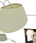 Over The Bed Reading Lamp With Soft Cream Pleated Fabric Shade And No Fuss Easy On Off Pull Cord Eye Friendly Bedside Light