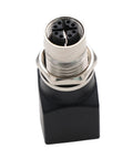 M12 X-Coded 8-Pin Female To RJ45 Ethernet Adapter For Industrial Switches And Machines, Waterproof IP67, close-up view