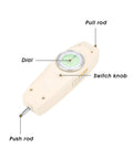 100N Analog Dynamometer Force Tester Handheld Push Pull Gauge For Electronics Hardware Auto Parts Industries Portable Dial Gauge With Pro Grade Precision Readings On The Go, beige handheld analog dial with push and pull rods