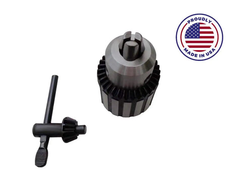 Rock Solid Keyless Drill Press Chuck With One Half Inch Capacity And Heavy Duty Steel Construction Engineered for use with drill tools.