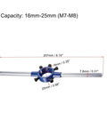 Round Die Stock Handle Wrench Set With 5/16-18 UNC Die And 25mm Die Holder For 16mm To 25mm OD Dies, dimensions shown