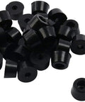 30 Pack Rubber Feet Bumpers For Tables And Chairs, Floor Protectors With Metal Washer, D17x14xH10mm, shown in a pile