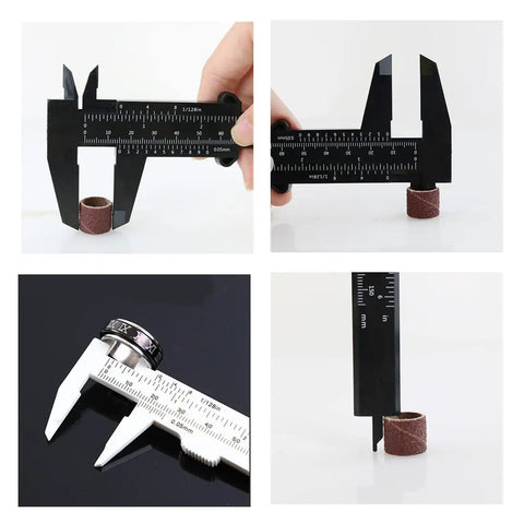 Plastic Vernier Caliper 150mm Mini Caliper With Dual Inch And Millimeter Scale Pro Grade Brow Shaping Tool 5 Pack Black