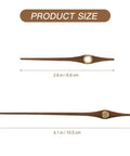 Wooden Clock Hands Replacement Kit 5.11 Inch Clock Pointer Plates, bronze tone, showing size dimensions.