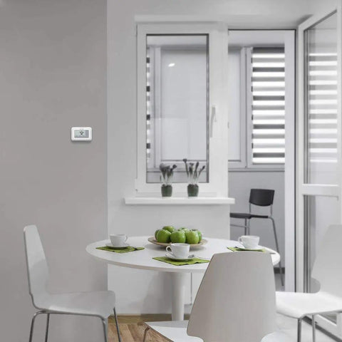Programmable Thermostat With Five Two Schedule And Backlit Display For Easy Reading Energy Saving Smart Response Technology Learns Your Comfort Timing White Finish One Pack