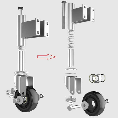 Spring Loaded Gate Casters 4 Inch Heavy Duty Gate Caster Wheels With Hardware, Supports Large Timber Or Steel Gates Up To 330 Lbs Per Caster
