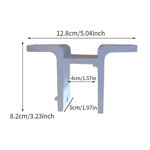 2 Pieces Wall Mounted Brackets For Retractable Awnings Aluminum Alloy Outdoor Shade Canopy Fittings And Heavy Duty Support Hardware Replacement For Backyard Court White, dimensions shown.