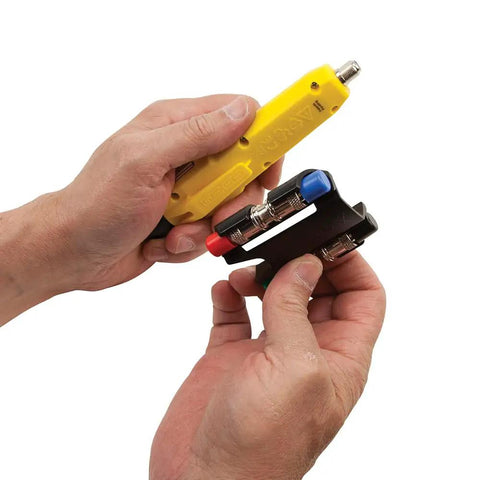 Hands holding Explorer 2 Coax Test Kit with Cable Tester Wire Tracer Coax Mapper and Remotes, showing the test tool and remotes.