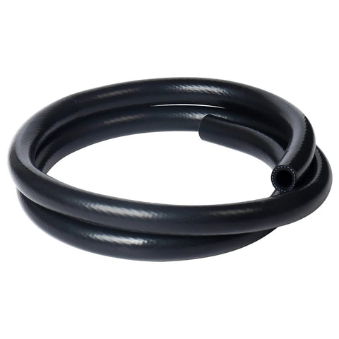 Coiled black silicone heater hose, reinforced, 6 mm ID (1/4 in), 1.5 m length for automotive coolant and vacuum use