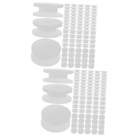 Mini Plastic Pulley Kit For Motors And Models, 200 Pcs Belt Pulleys With 2mm Hole, arranged in stacks and rows