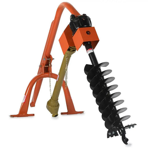 Three Point Post Hole Digger With 12 Inch Auger For Cat 1 Tractors, 30 HP rear mounted, durable frame, heavy-duty use
