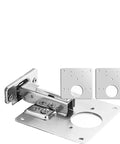 8 Piece Hinge Repair Plate Kit In Brushed Stainless Steel For Cabinets With Mounting Screws And Bracket Set Durable Cabinet Hinge Fixers