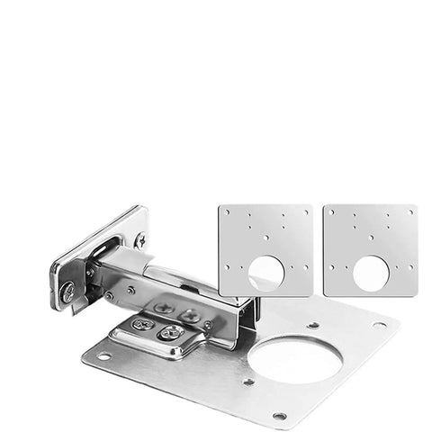 8 Piece Hinge Repair Plate Kit In Brushed Stainless Steel For Cabinets With Mounting Screws And Bracket Set Durable Cabinet Hinge Fixers