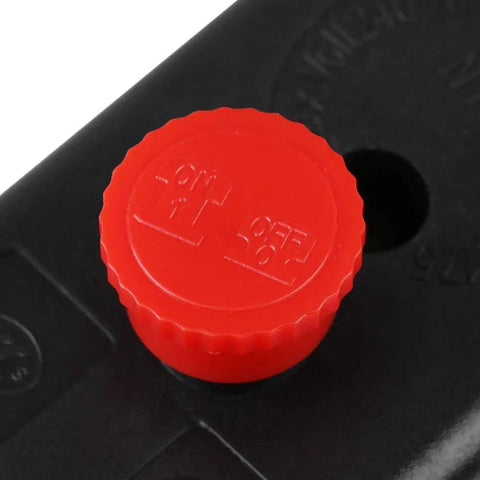 Red on/off knob of Air Compressor Pressure Switch With Red On Off Knob Durable Four Port Inlet Easy Install High Performance PSI Control For Home Shop Projects And DIY Reliable.