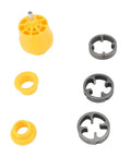 Heavy Duty Pvc Pipe Threader For Water Pipes Cut Smooth Burrs On 1 Inch And 3/4 Inch Pvc With Premium Nylon Metal Construction tool parts including yellow die and black components.