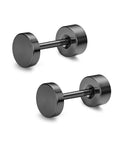 Flat Back Titanium Tiny Dot Earrings For Sensitive Ears Hypoallergenic G23 Implant Grade Studs With Zero Skin Drama Super Chill Nickel Free Daily Essentials For Her Including 3Mm 4Mm 5Mm Picks - sleek black color in a close-up view.