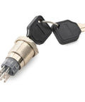 16mm Rotary Key Switch Lock With 6 Pin DPDT 2NO-2NC, 3-Position Latching Keyed Lock For Panel Mounts, Control Panels, Vending Machines, Industrial And Access Gear.