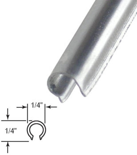 Snap On One Quarter Inch Stainless Steel Sliding Glass Door Track Cover Repair visible with measurements and detail view