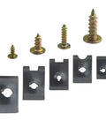 Road Ready 170 Piece U Clip And Screw Kit Black Zinc Plated Pan Head Screws assorted clips and screws for auto repair.