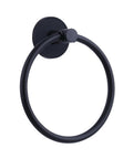 Magnetic Towel Ring Holder For Fridge And Kitchen Heavy Duty Magnetic Rack That Grips Damp Towels Adjustable Distance From Surface 5.7 Inch Ring No Drilling Black Finish For Refrigerator Stove Oven Dishwasher Sink And Laundry.