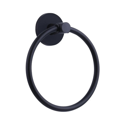 Magnetic Towel Ring Holder For Fridge And Kitchen Heavy Duty Magnetic Rack That Grips Damp Towels Adjustable Distance From Surface 5.7 Inch Ring No Drilling Black Finish For Refrigerator Stove Oven Dishwasher Sink And Laundry.
