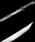 Dragon-etched detailed view of Hand Forged Qing Dynasty Dao Sword With High Manganese Steel Blade And Alloy Fittings