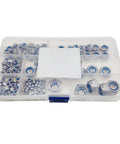 Badass 304 Stainless Steel Hex Lock Nuts Kit 170 Count Nylon Insert Fastener organized in clear storage box.