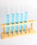 Six Hole Wooden Test Tube Rack With Six Drying Pins For Home Lab, School, And Classroom Use, durable wood holder