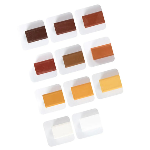 Set of 11 colorful Wax Repair Stick For Quick Fix On Wood Floors And Furniture Scratches, heat activation, for easy DIY use.