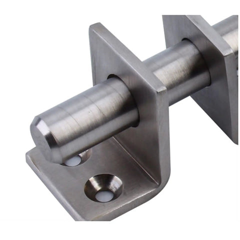 Bulletproof Stainless Steel Sliding Bolt Door Latch No Fuss Interior Exterior Barn Gate Security Slide Lock With Quick Auto Return Action For Cupboards And Outdoors close-up view showing durable stainless steel finish and smooth bolt.
