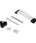 No Nonsense Quick Acting T Track Hold Down Clamp Set For Woodworking components with metal clamp, bolts, knob, washer, pressure plate