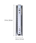 Heavy Duty Telescopic Drawer Slides Featuring Premium Steel Ball Bearings For Slick Smooth Operation Built Tough For Quiet Undermount Cabinet Gliding Real Easy Install, side view with dimensions.