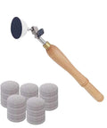 Beast Bowl Sander Kit For Woodworking With 2 Inch Hook And Loop Pad 11.8 Inch Hardwood Handle Including 50 Sandpaper Discs