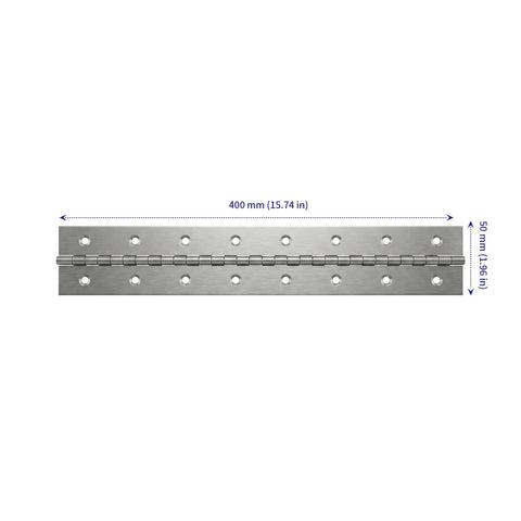 Six Pack 15.7 x 2 Inch Stainless Steel Piano Hinges Continuous Hinge For Tool Boxes Cabinets Cupboards And DIY Projects Silver