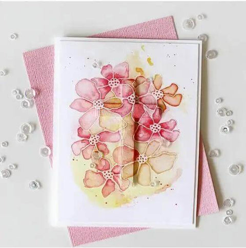 Handcrafted card with flowers using Cross Set Metal Die Cuts For Christmas Pray Fish Cross Cutting Dies Stencils For DIY Scrapbooking