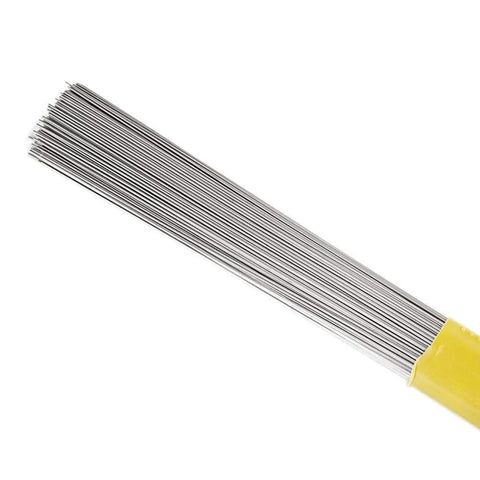 Stainless steel stiff wire set, 25 pcs, 40 cm long, 1.0 mm diameter, straight with yellow plastic handle.
