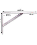 Rock Solid 2 Pack Triangle Shelf Brackets Crafted From Heavy Duty Stainless Steel Featuring A Slick Brushed Silver Finish and integrated mounting holes, 403mm x 253mm.