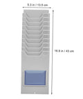Heavy Duty Material Card Holder Rack For Office Document Organization, compact grey metal, 5.3 x 16.9 inches, ideal for time cards.