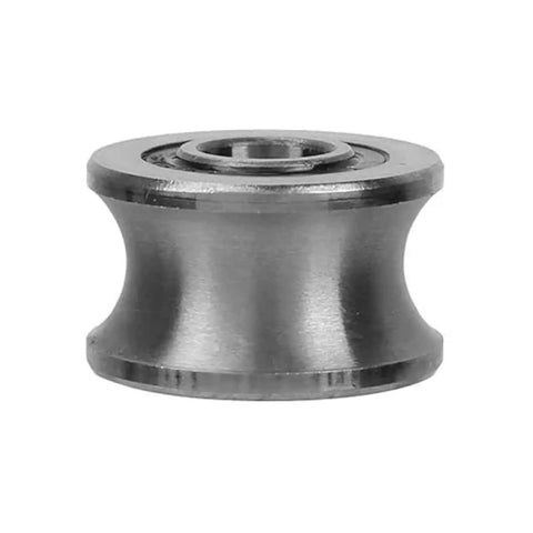 Top Shelf Stainless Steel U Groove Caster Wheel Featuring Slick Ball Bearings For Rock Solid Sliding Gate Tracks And Rugged Heavy Duty Trolley Systems, close-up view