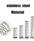 Stainless steel compression springs assortment: 200 pieces in 40 sizes