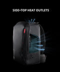 Camera Backpack For Ronin 4D Gear Waterproof Bag showing side and top heat outlets, tough carry case design in black.