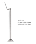 Bad Boy 2 Pack Hatch Support Springs 304 Stainless Steel 8 1/4 Inch Heavy Duty Lid Struts side view showing length and diameter details.