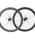 Ultralight Carbon Road Wheelset For 700C Disc Brakes With Quick Release Front And Rear 24H Spokes Matte 50mm Depth