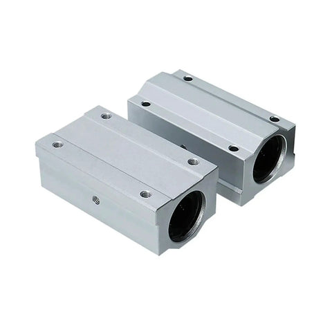 Rock Solid Long Type Linear Motion Ball Bearing Aluminum Slide Bushing Block For CNC And 3D Printer Shafts SCS8LUU SCS10LUU SCS12LUU viewed from the side with detailed smooth finish.