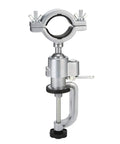 360 Degree Bench Clamp Vise Grinder Holder for Electric Drill Stand, aluminum, showing 360 rotation mechanism.